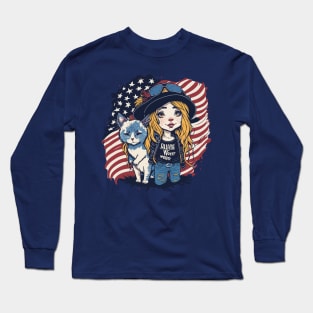 Patriotic Cat Mother Long Sleeve T-Shirt